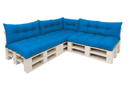 Coussin pour palette extérieur - ensemble de 7 oreillers Simple: Bleu