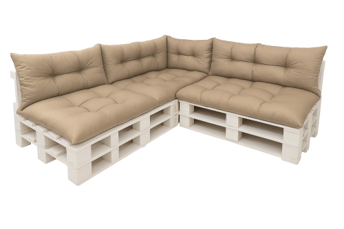 Coussin pour palette extérieur - ensemble de 7 oreillers Simple: Beige