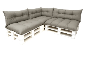 Coussin pour palette extérieur - ensemble de 7 oreillers Simple: Gris