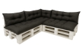 Coussin pour palette extérieur - ensemble de 7 oreillers Simple: Noir