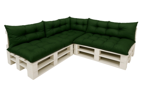 Coussin pour palette extérieur - ensemble de 7 oreillers Simple: Vert