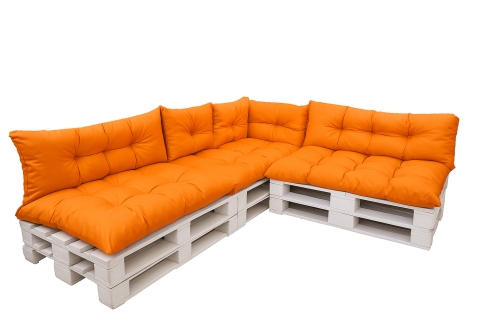 Coussin pour palette extérieur - ensemble de 7 oreillers Simple: Orange