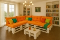 Coussin pour palette extérieur - ensemble de 7 oreillers Simple: Orange