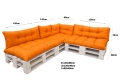 Coussin pour palette extérieur - ensemble de 7 oreillers Simple: Orange