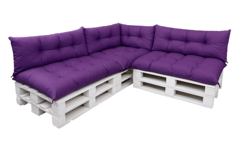 Coussin pour palette extérieur - ensemble de 7 oreillers Simple: Violet