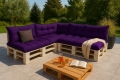 Coussin pour palette extérieur - ensemble de 7 oreillers Simple: Violet