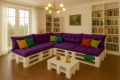 Coussin pour palette extérieur - ensemble de 7 oreillers Simple: Violet
