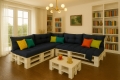 Coussin pour palette extérieur - ensemble de 7 oreillers Simple: Bleu Marine