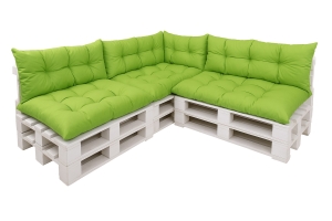 Coussin pour palette extérieur - ensemble de 7 oreillers Simple: Vert