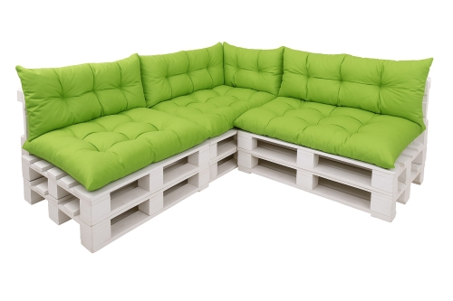 Coussin pour palette extérieur - ensemble de 7 oreillers Simple: Vert