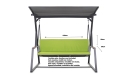Coussins pour balancelle 3-2 places PIATTO:  Vert Citron