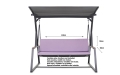 Coussins pour balancelle 3-2 places PIATTO:  Violet Clair