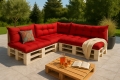Cuscino per pallet da giardino - set di 7 cuscini: Rosso