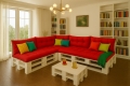 Cuscino per pallet da giardino - set di 7 cuscini: Rosso