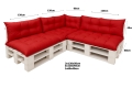 Cuscino per pallet da giardino - set di 7 cuscini: Rosso
