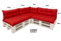 Cuscino per pallet da giardino - set di 7 cuscini: Rosso