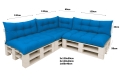 Cuscino per pallet da giardino - set di 7 cuscini: Bleu