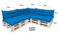 Cuscino per pallet da giardino - set di 7 cuscini: Bleu