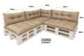 Cuscino per pallet da giardino - set di 7 cuscini: Beige