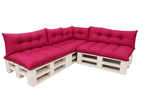 Cuscino per pallet da giardino - set di 7 cuscini: Rosa
