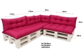 Cuscino per pallet da giardino - set di 7 cuscini: Rosa