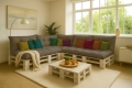 Cuscino per pallet da giardino - set di 7 cuscini: Grigio