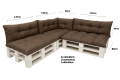 Cuscino per pallet da giardino - set di 7 cuscini: Marrone