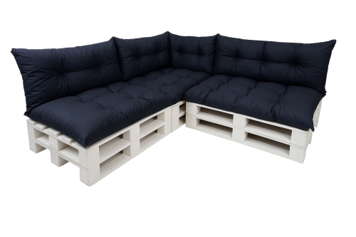 Cuscino per pallet da giardino - set di 7 cuscini: Blu Marino