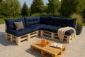 Cuscino per pallet da giardino - set di 7 cuscini: Blu Marino