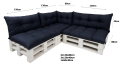 Cuscino per pallet da giardino - set di 7 cuscini: Blu Marino