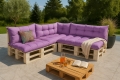 Cuscino per pallet da giardino - set di 7 cuscini: Viola