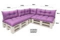 Cuscino per pallet da giardino - set di 7 cuscini: Viola