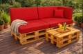 Set di 6 cuscini piatti da giardino in pallet: Rosso