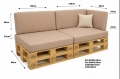 Set di 6 cuscini piatti da giardino in pallet: Beige