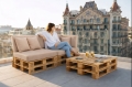 Set di 6 cuscini piatti da giardino in pallet: Beige