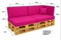Set di 6 cuscini piatti da giardino in pallet: Rosa