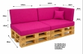 Set di 6 cuscini piatti da giardino in pallet: Rosa