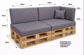 Set di 6 cuscini piatti da giardino in pallet: Grigio