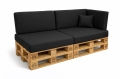 Set di 6 cuscini piatti da giardino in pallet: Nero