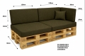 Set di 6 cuscini piatti da giardino in pallet: Verde