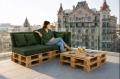 Set di 6 cuscini piatti da giardino in pallet: Verde