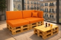 Set di 6 cuscini piatti da giardino in pallet: Arancione