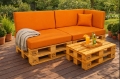 Set di 6 cuscini piatti da giardino in pallet: Arancione