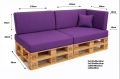 Set di 6 cuscini piatti da giardino in pallet: Viola