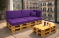 Set di 6 cuscini piatti da giardino in pallet: Viola