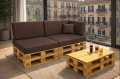 Set di 6 cuscini piatti da giardino in pallet: Marrone