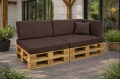 Set di 6 cuscini piatti da giardino in pallet: Marrone
