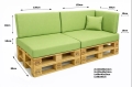 Set di 6 cuscini piatti da giardino in pallet: Verde