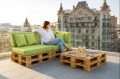 Set di 6 cuscini piatti da giardino in pallet: Verde