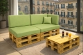 Set di 6 cuscini piatti da giardino in pallet: Verde